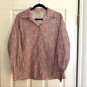 Eddie Bauer Women’s Leaf Print Button Down Blouse